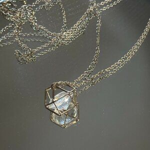 Geometric Necklace with Diamond